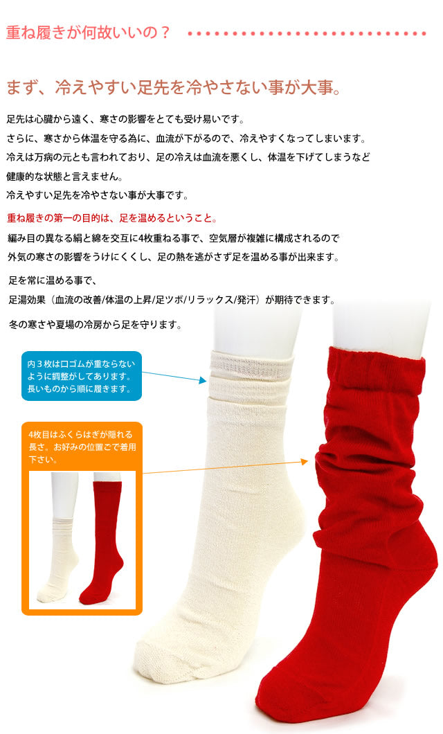 4枚重ね履きソックスセット